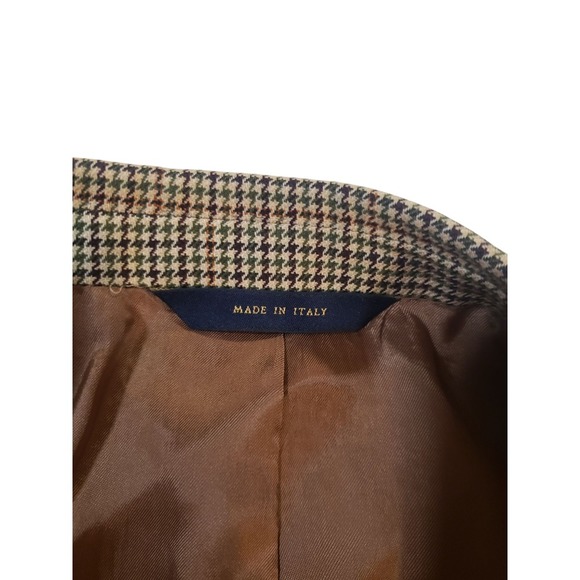 Brooks Brothers Suit Jacket Mens Brown 43 Wool Houndstooth‎ Lined Inner Pocket - Picture 7 of 16
